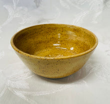 Load image into Gallery viewer, Small Bowl:  (Goldenrod Yellow on Speckled Clay with Eight Bottom Center Flowers)
