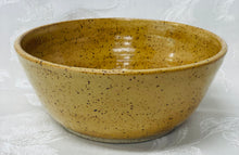 Load image into Gallery viewer, Small Bowl:  (Goldenrod Yellow on Speckled Clay with Eight Bottom Center Flowers)
