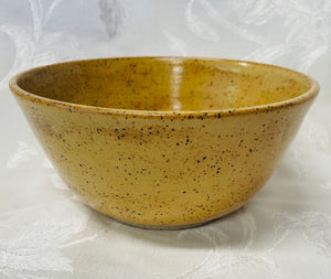 Medium Bowl:  (Goldenrod on Speckled Clay with One Flower on the Bottom)
