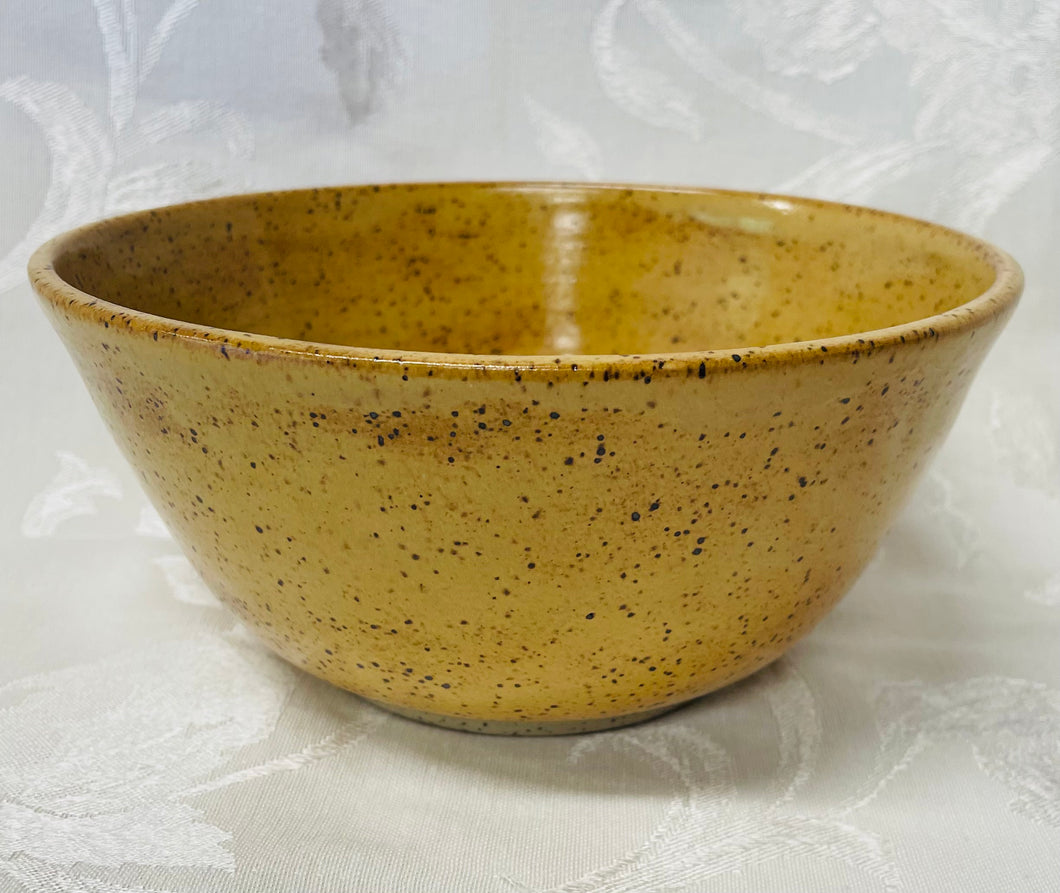 Medium Bowl:  (Goldenrod on Speckled Clay with One Flower on the Bottom)