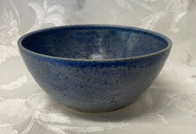 Load image into Gallery viewer, Medium Bowl:  (Blue/Purple with Spiral Center on Speckled Clay)
