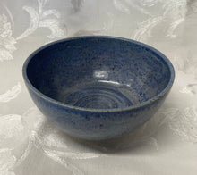 Load image into Gallery viewer, Medium Bowl:  (Blue/Purple with Spiral Center on Speckled Clay)
