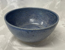 Load image into Gallery viewer, Medium Bowl:  (Blue/Purple with Spiral Center on Speckled Clay)
