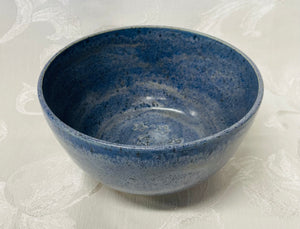 Medium Bowl:  (Blue/Purple on Speckled Clay with Five Stars on the Bottom)
