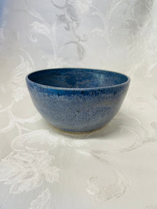 Medium Bowl:  (Blue/Purple on Speckled Clay with Five Stars on the Bottom)