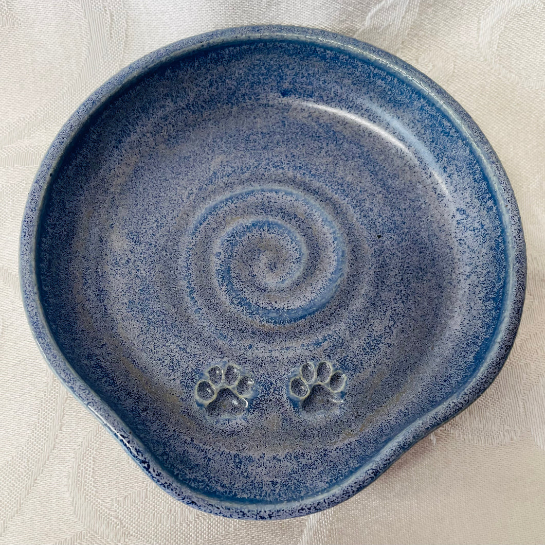 Spoon Rest:  Blue/Purple with Paw Prints