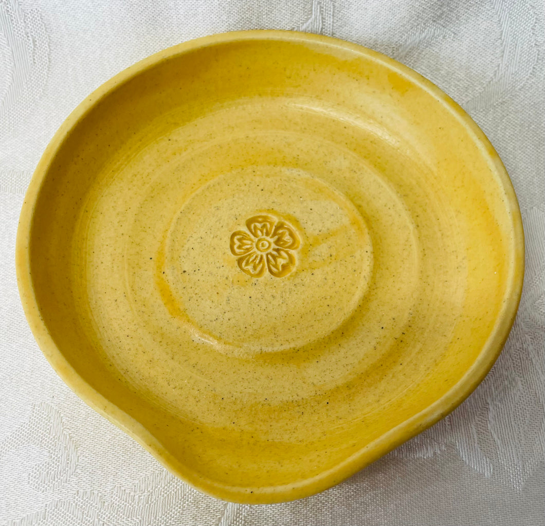 Spoon Rest:  Matt Golden with One Center Flower