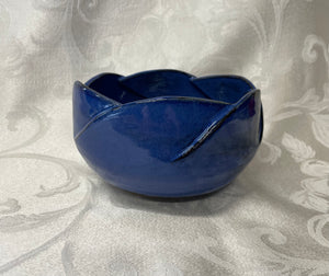 Medium Bowl:  (Azure Blue with a Six Scalloped Edge)