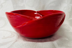 Medium Bowl:  (Bright Red with White Snow Accents)