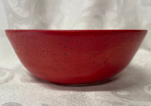 Load image into Gallery viewer, Medium Bowl:  (Matt Red on Speckled Clay with White Accents)
