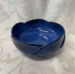 Medium Bowl:  (Azure Blue with Five Scalloped Edges)