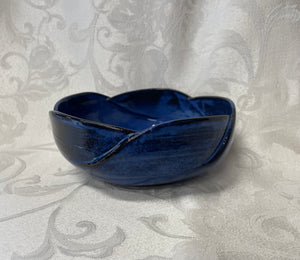 Medium Bowl:  (Azure Blue with Five Scalloped Edges)