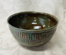 Load image into Gallery viewer, Large Bowl:  (Desert Sage Green Ceramic Bowl with a Textured Design)
