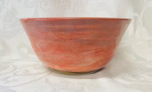 Large Bowl:  (Peach-Colored Ceramic Bowl on Speckled Clay)