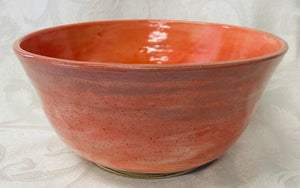 Large Bowl:  (Peach-Colored Ceramic Bowl on Speckled Clay)