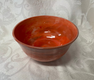 Large Bowl:  (Peach-Colored Ceramic Bowl on Speckled Clay)
