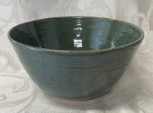 Load image into Gallery viewer, Large Bowl:  (Desert Sage Green Ceramic Bowl with Three Pine Leaves)
