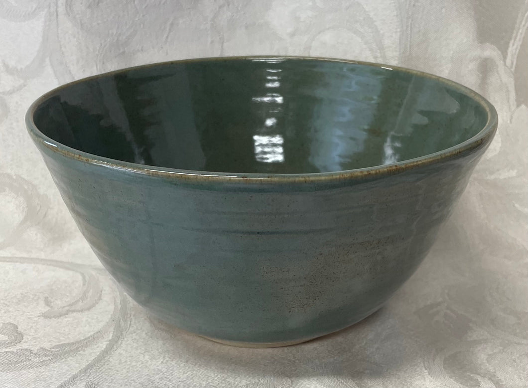 Large Bowl:  (Desert Sage Green Ceramic Bowl with Three Pine Leaves)
