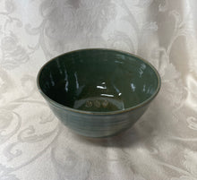 Load image into Gallery viewer, Large Bowl:  (Desert Sage Green Ceramic Bowl with Three Pine Leaves)
