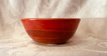 Load image into Gallery viewer, Large Bowl:  (Orange Ceramic Bowl on Tri-Colored Clay)
