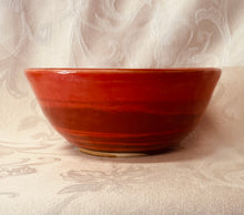 Load image into Gallery viewer, Large Bowl:  (Orange Ceramic Bowl on Tri-Colored Clay)
