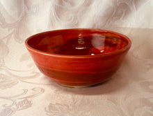 Load image into Gallery viewer, Large Bowl:  (Orange Ceramic Bowl on Tri-Colored Clay)
