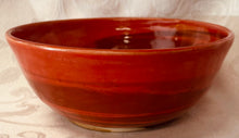 Load image into Gallery viewer, Large Bowl:  (Orange Ceramic Bowl on Tri-Colored Clay)
