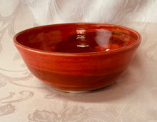 Load image into Gallery viewer, Large Bowl:  (Orange Ceramic Bowl on Tri-Colored Clay)
