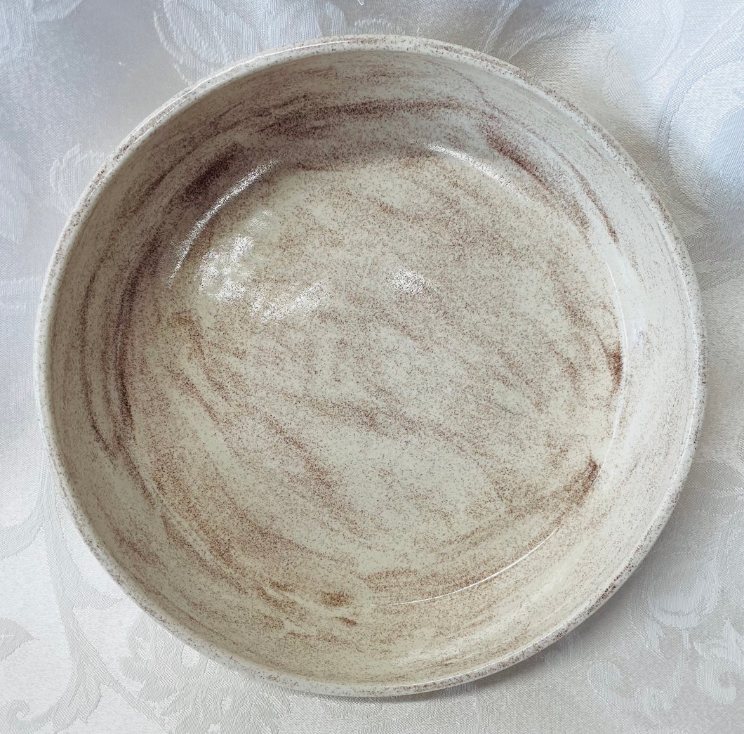 Platter: (Large White Ceramic Platter with Streaks)