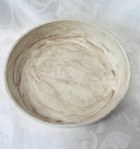 Platter: (Large White Ceramic Platter with Streaks)
