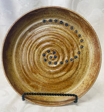 Load image into Gallery viewer, Platter:  (Brown-Beige Unique Ceramic Platter with Blue Dot Design)
