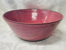 Load image into Gallery viewer, Bowl Set:  (Large and Small Ceramic Bowls: Bright Pink on Black Clay)
