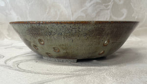Berry Bowl/Colander:  (Brown/Beige with Four Pine Leaves)