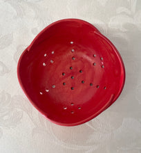 Load image into Gallery viewer, Berry Bowl/Colander:  (Matt Red with Scalloped Edges)
