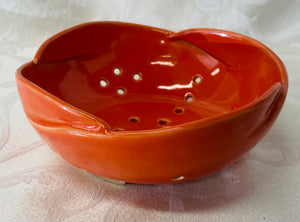 Berry Bowl/Colander:  (Bright Orange with Scalloped Edges)