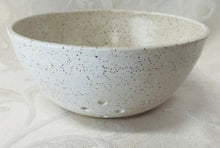 Load image into Gallery viewer, Berry Bowl/Colander:  (White on Speckled Clay)
