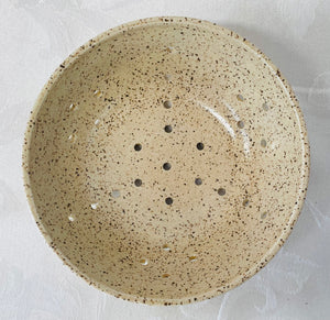 Berry Bowl/Colander:  (Off White on Speckled Clay)