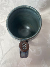 Load image into Gallery viewer, A Mug:  (Ice Green Ceramic Mug with a Leaf Thumb Rest)
