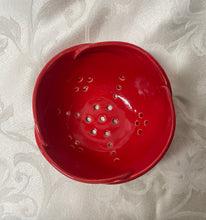 Load image into Gallery viewer, Berry Bowl/Colander:  (Bright Red with Scalloped Edges)
