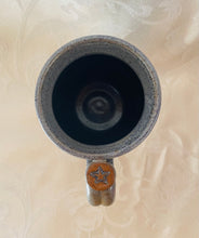 Load image into Gallery viewer, A Mug:  (Light Blue on Speckled Clay with a Star Thumb Rest)
