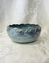 Load image into Gallery viewer, Large Bowl:  (Bluish-Brown with Scalloped Edges)
