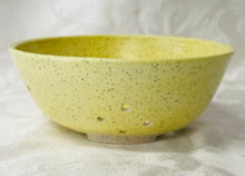 Load image into Gallery viewer, Berry Bowl/Colander:  (Bright Yellow on Speckled Clay)
