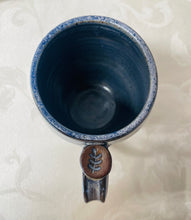 Load image into Gallery viewer, A Mug:  (Bluish-Purple with a Leaf Thumb Rest)
