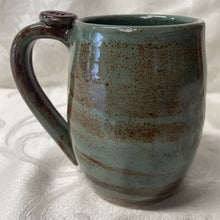 Load image into Gallery viewer, A Mug:  (Desert Sage Greenish-Brown with a Leaf Thumb Rest) White Bottom
