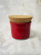 Load image into Gallery viewer, Medium Bowl:  (Holder with Cork Lid:  Speckled Red Tall with Straight Sides)
