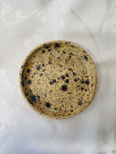 Load image into Gallery viewer, Spoon Rest/Butter Dish/Dipping Plate:  (Beige with Black Crystals and Three Pine Leaves)

