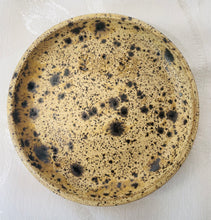 Load image into Gallery viewer, Spoon Rest/Butter Dish/Dipping Plate:  (Beige with Black Crystals and Three Pine Leaves)
