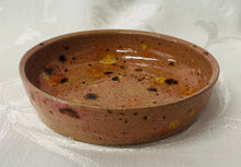 Load image into Gallery viewer, Spoon Rest/Butter Dish/Dipping Plate:  (Peach with Yellow, Orange, and Brown Crystals and Four Paw Prints))
