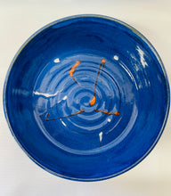 Load image into Gallery viewer, Large Bowl/Platter  (Azure Blue with Orange and White Accents)
