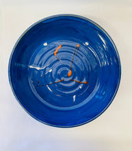 Load image into Gallery viewer, Large Bowl/Platter  (Azure Blue with Orange and White Accents)
